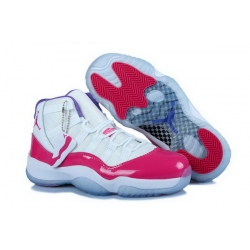 Girls Nike Air Jordan 11 GS White Pink Purple Womens Size