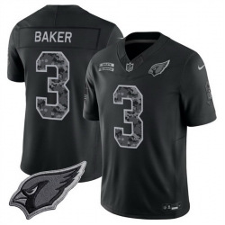 Men Arizona Cardinals  3 Budda Baker Black F U S E  2026 Salute to Service Limited Stitched Football Jersey