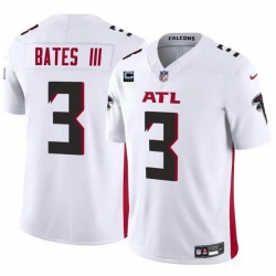 Men Atlanta Falcons 3 Jessie Bates III White 2024 F U S E With 3 Star C Patch Vapor Untouchable Limited Stitched Football Jersey