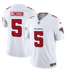 Men Atlanta Falcons  5 Drake London White 2026 New F U S E  Vapor Untouchable Limited Stitched Football Jersey