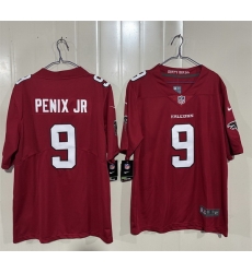 Men Atlanta Falcons  9 Michael Penix Jr  Red 2026 New Vapor Untouchable Limited Stitched Football Jersey