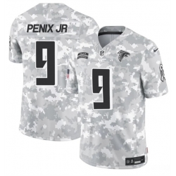 Youth Atlanta Falcons 9 Michael Penix Jr  2024 F U S E Arctic Camo Salute To Service Limited Stitched Football Jersey