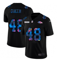 Baltimore Ravens 48 Patrick Queen Men Nike Multi Color Black 2020 NFL Crucial Catch Vapor Untouchable Limited Jersey