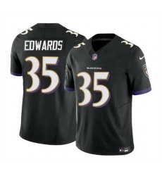 Men Baltimore Ravens 35 Gus Edwards Black 2023 F U S E  Vapor Limited Football Jersey