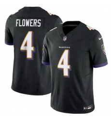 Men Baltimore Ravens 4 Zay Flowers Black 2023 F U S E  Vapor Limited Football Jersey