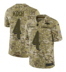 Nike Ravens #4 Sam Koch Camo Mens Stitched NFL Limited 2018 Salute To Service Jersey