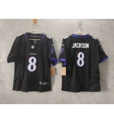 Women Baltimore Ravens  8 Lamar Jackson Black F U S E  Vapor Football Jersey