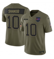 Men Buffalo Bills 10 Khalil Shakir Olive 2025 F U S E  Salute to Service Limited Stitched Football Jersey