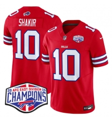 Men Buffalo Bills 10 Khalil Shakir Red F U S E  2024 AFC East Division Champions Vapor Limited Stitched Football Jersey