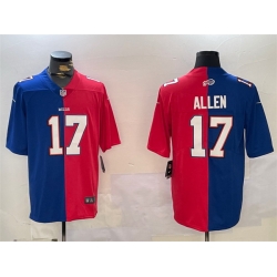 Men Buffalo Bills 17 Josh Allen Royal Red Split Limited Stitched Jersey