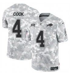 Men Buffalo Bills 4 James Cook 2024 F U S E Arctic Camo Salute To Service Limited Stitched Football Jersey