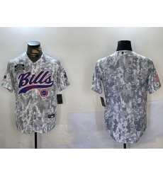 Men Buffalo Bills Blank 2024 Arctic Camo Salute To Service Stitched Baseball Jersey 1