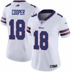 Women Buffalo Bills 18 Amari Cooper White Vapor Stitched Football Jersey