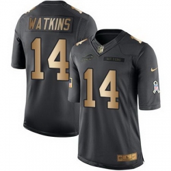 Nike Bills #14 Sammy Watkins Black Youth Stitched NFL Limited Gold Salute to Service Jersey Nike Bills #14 Sammy Watkins Black Youth Stitched NFL Limited Gold Salute to Service Jersey