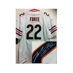 Nike Chicago Bears 22 Matt Forte White Elite Signed NFL Jersey Nike Chicago Bears 22 Matt Forte White Elite Signed NFL Jersey
