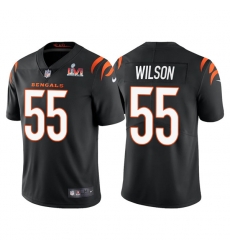 Men Cincinnati Bengals 55 Logan Wilson 2022 Black Super Bowl LVI Vapor Limited Stitched Jersey