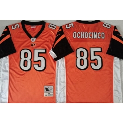 Men Cincinnati Bengals 85 Chad Ochocinco Orange Throwback Stitched Jersey