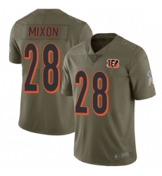 Youth Nike Cincinnati Bengals 28 Joe Mixon Limited Olive 2017 Salute to Service NFL Jersey