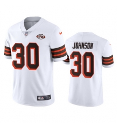 Cleveland Browns 30 D 27Ernest Johnson Nike 1946 Collection Alternate Vapor Limited NFL Jersey  White