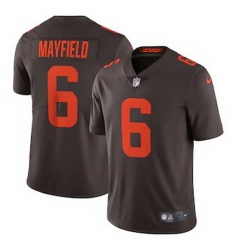 Cleveland Browns 6 Baker Mayfield Men Nike Brown Alternate 2020 Vapor Limited Jersey