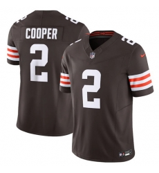 Men Cleveland Browns 2 Amari Cooper Brown 2023 F U S E  Vapor Untouchable Limited Stitched Jersey