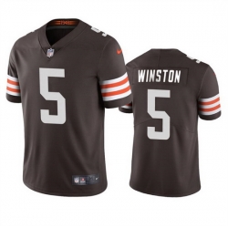 Men Cleveland Browns 5 Jameis Winston Brown Vapor Limited Stitched Football Jersey