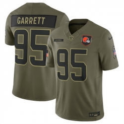 Men Cleveland Browns 95 Myles Garrett Olive 2025 Salute to Service Limited Stitched Football Jersey Men Cleveland Browns 95 Myles Garrett Olive 2025 Salute to Service Limited Stitched Football Jersey