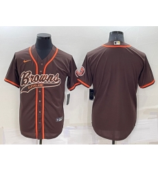 Men Cleveland Browns Blank Brown Stitched Jersey