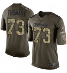 Mens Nike Cleveland Browns 73 Joe Thomas Elite Green Salute to Service NFL Jersey