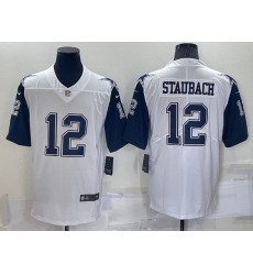 Men Dallas Cowboys 12 Roger Staubach white Limited Stitched Football Jerse