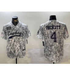 Men Dallas Cowboys 4 Dak Prescott 2024 Arctic Camo Salute To Service Stitched Baseball Jersey 5