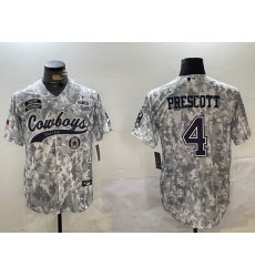 Men Dallas Cowboys 4 Dak Prescott 2024 Arctic Camo Salute To Service Stitched Baseball Jersey 7