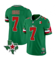 Men Dallas Cowboys 7 Trevon Diggs 2024 Mexico Green F U S E  Stitched Football Jersey