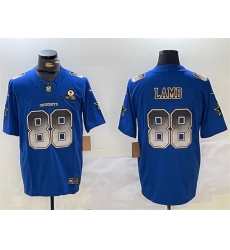 Men Dallas Cowboys 88 CeeDee Lamb Royal F U S E  With Established In 1960 Patch Stitched Football Jersey