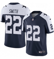 Mens Nike Dallas Cowboys 22 Emmitt Smith Navy Blue Throwback Alternate Vapor Untouchable Limited Player NFL Jersey