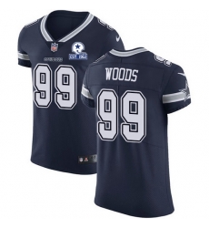 Nike Cowboys 99 Antwaun Woods Navy Blue Team Color Men Stitched With Established In 1960 Patch NFL Vapor Untouchable Elite Jersey