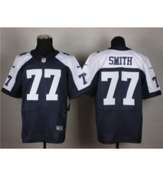 Nike Dallas Cowboys 77 Tyron Smith blue Elite thankgiving NFL Jersey