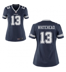 Nike Cowboys 13 Lucky Whitehead Blue Women Game Jersey