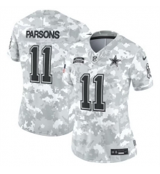 Women Dallas Cowboys 11 Micah Parsons 2024 F U S E Arctic Camo Salute To Service Limited Stitched Football Jersey