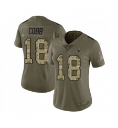 Womens Dallas Cowboys 18 Randall Cobb Limited Olive Camo 2017 Salute to Service Football Jersey