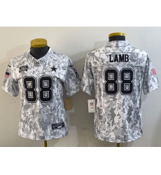 Youth Dallas Cowboys 88 CeeDee Lamb 2024 F U S E Arctic Camo Salute To Service Limited Stitched Football Jersey 5