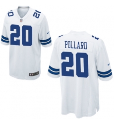 Youth Nike Cowboys #20 Tony Pollard White Game Stitched NFL Jersey