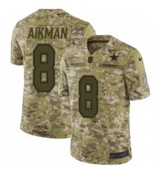 Youth Nike Dallas Cowboys 8 Troy Aikman Limited Camo 2018 Salute to Service NFL Jersey