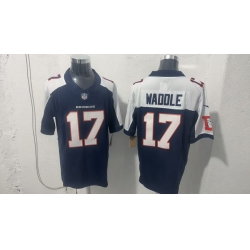 Men Denver Broncos  17 Jaylen Waddle Navy White 2026 Vapor Limited Stitched Football Jersey