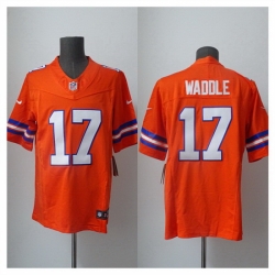 Men Denver Broncos  17 Jaylen Waddle Orange 2026 F U S E  Mile High Collection 1977 Throwback Vapor Limited Stitched Football Jersey