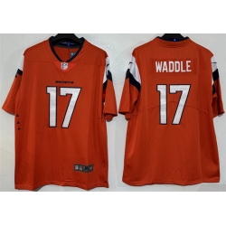 Men Denver Broncos  17 Jaylen Waddle Orange 2026 Vapor Limited Stitched Football Jersey