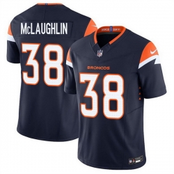 Men Denver Broncos 38 Jaleel McLaughlin Navy F U S E  Vapor Limited Stitched Football Jersey