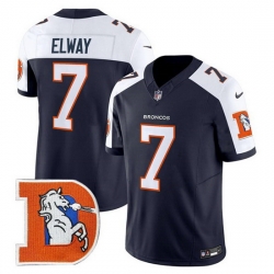 Men Denver Broncos 7 John Elway Navy 2024 F U S E V2 Throwback Vapor Limited Alternate Stitched Football Jersey