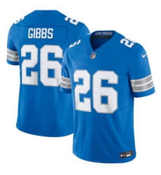 Men Detroit Lions 26 Jahmyr Gibbs Blue 2024 F U S E  Vapor Limited Stitched Jersey