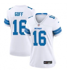 Women Detroit Lions 16 Jared Goff White 2024 F U S E Vapor Limited Stitched Jersey